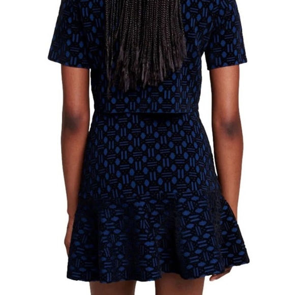 Maje knitt effect Blue Fit and Flare Mini Dress  Small - Picture 5 of 12